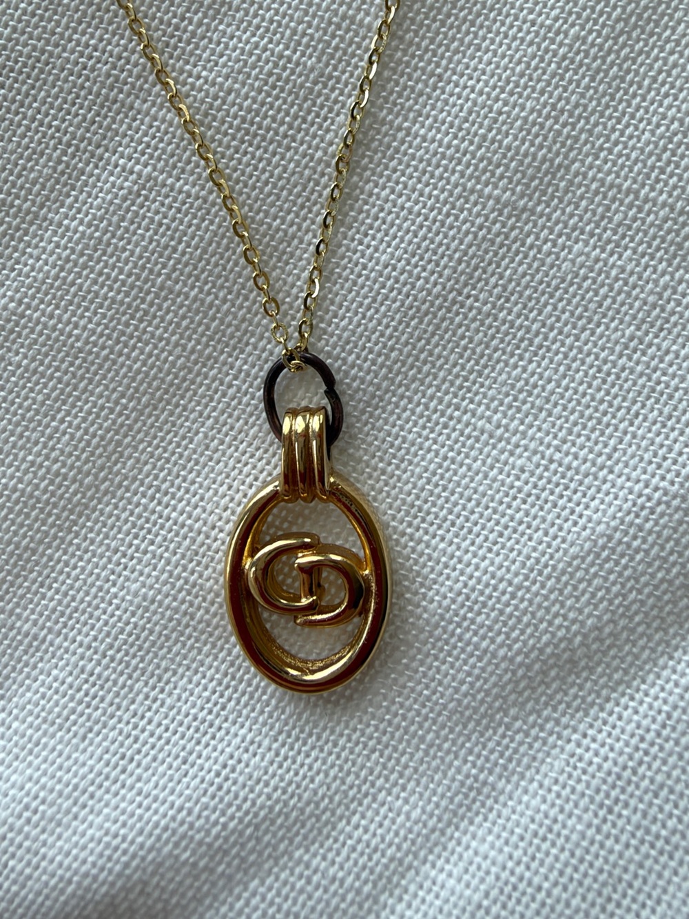 Gold-Tone Interlocking Oval Pendant Necklace - Women Jewelry